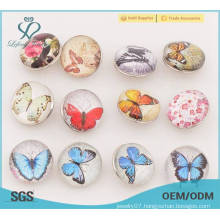 Butterfly pattern metal button snaps,18mm press metal snap button